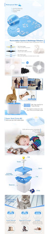 Ultra-Quiet Automatic Pet Water Fountain for Cats and Dog